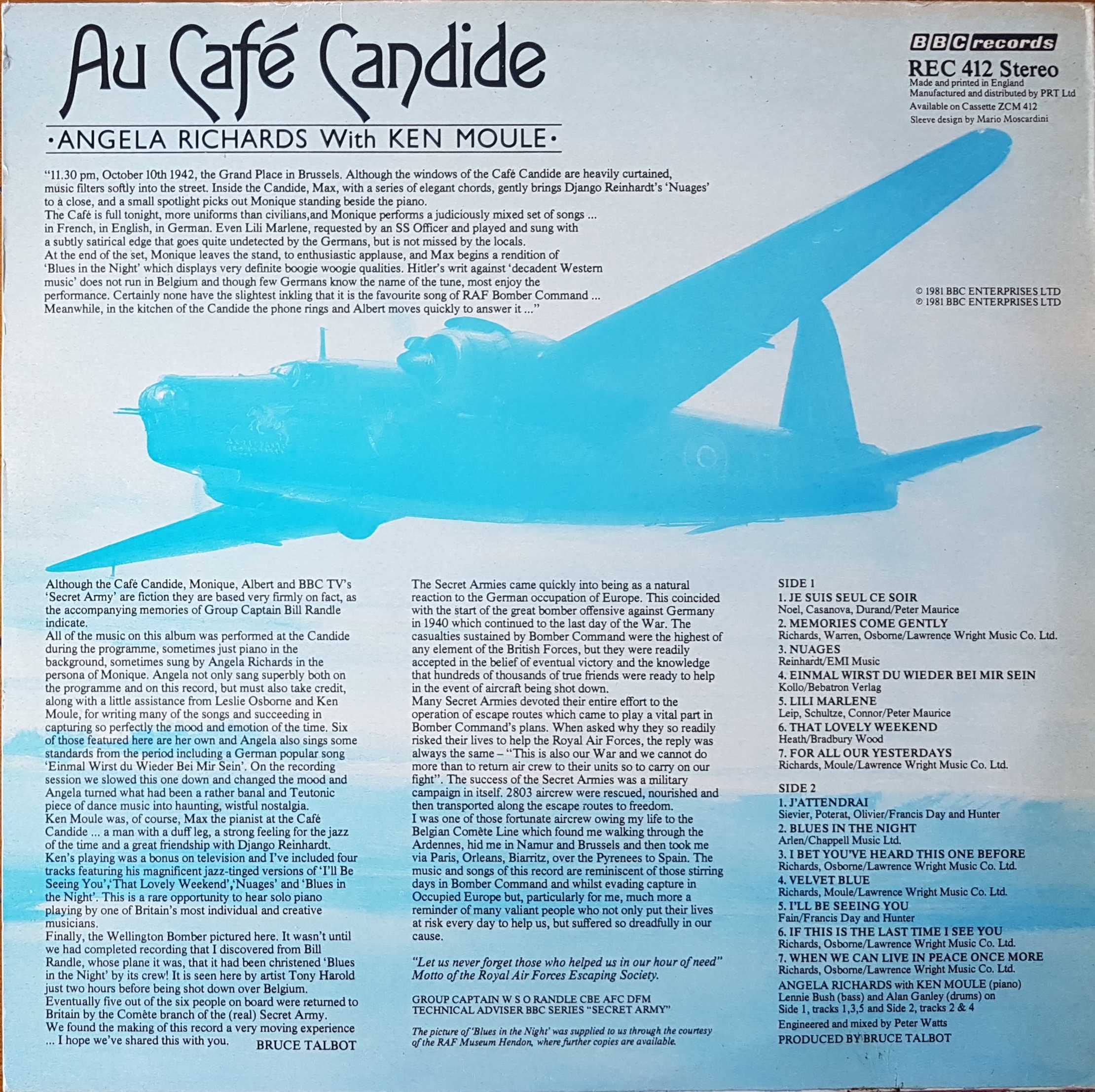 Picture of REC 412 Au cafe Candide (Secret army) by artist Unknown from the BBC records and Tapes library